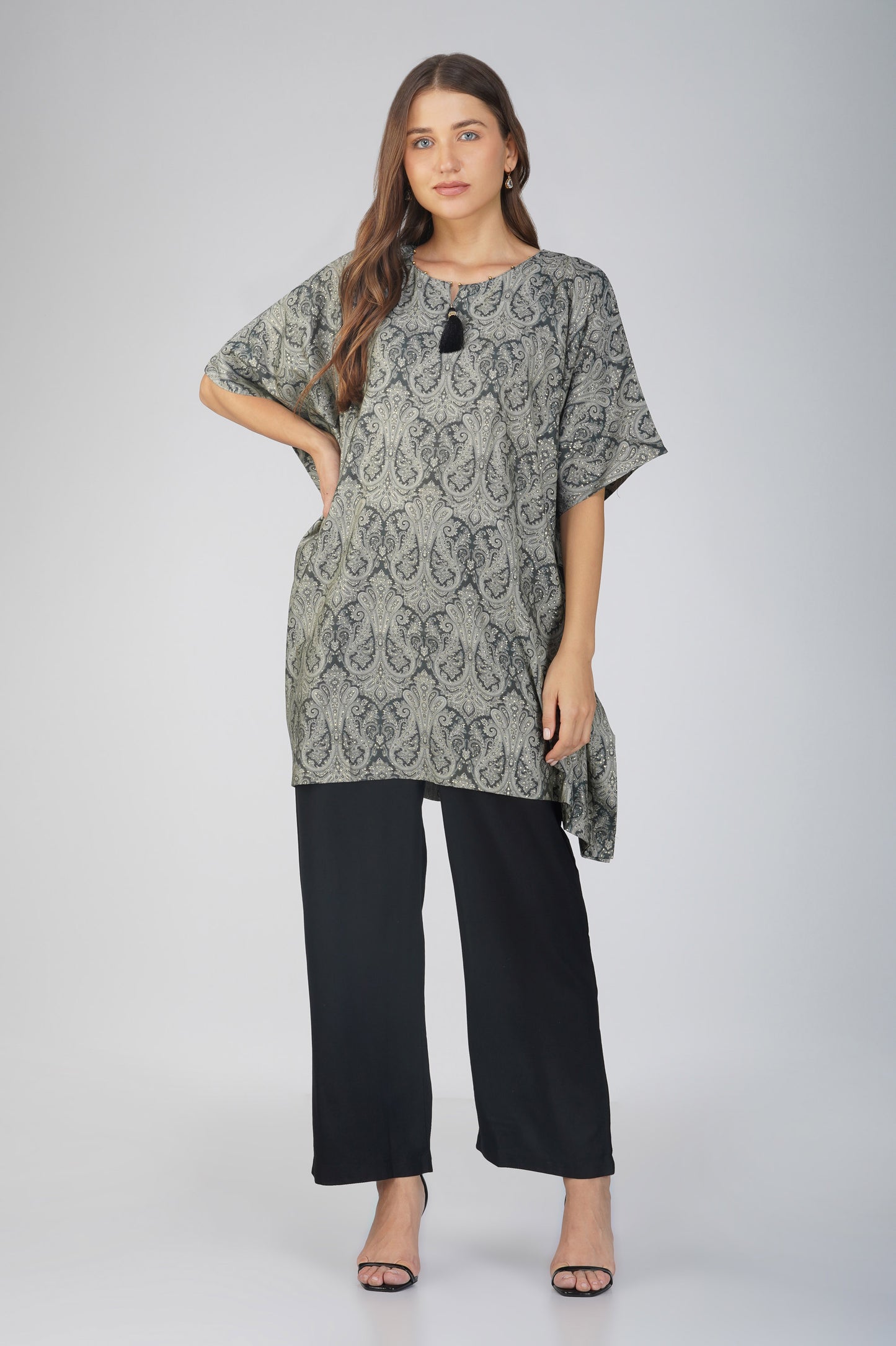 Kulfi Kaftan Set - Black