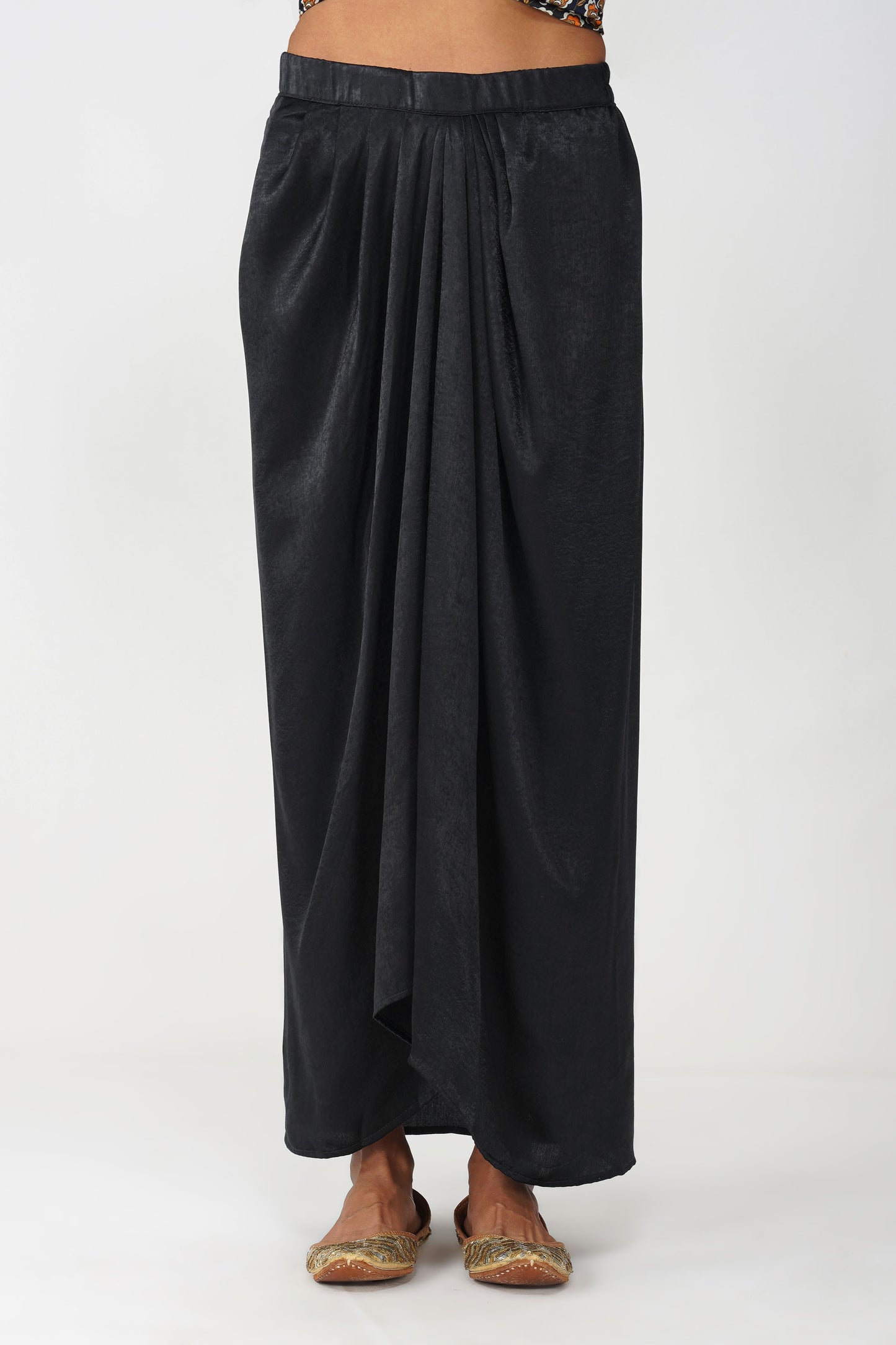 Piya Drape Skirt Set – Black Elegance