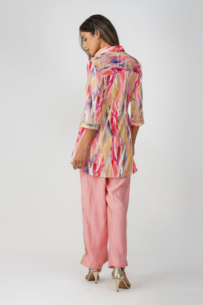 Paint Brush Satin Coord Set – Rose Pink Sorbet