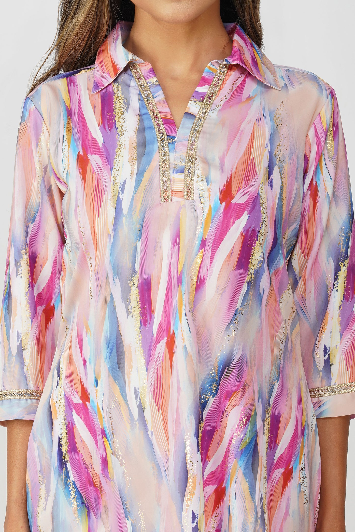 Paint Brush Satin Coord Set – Lavender Haze