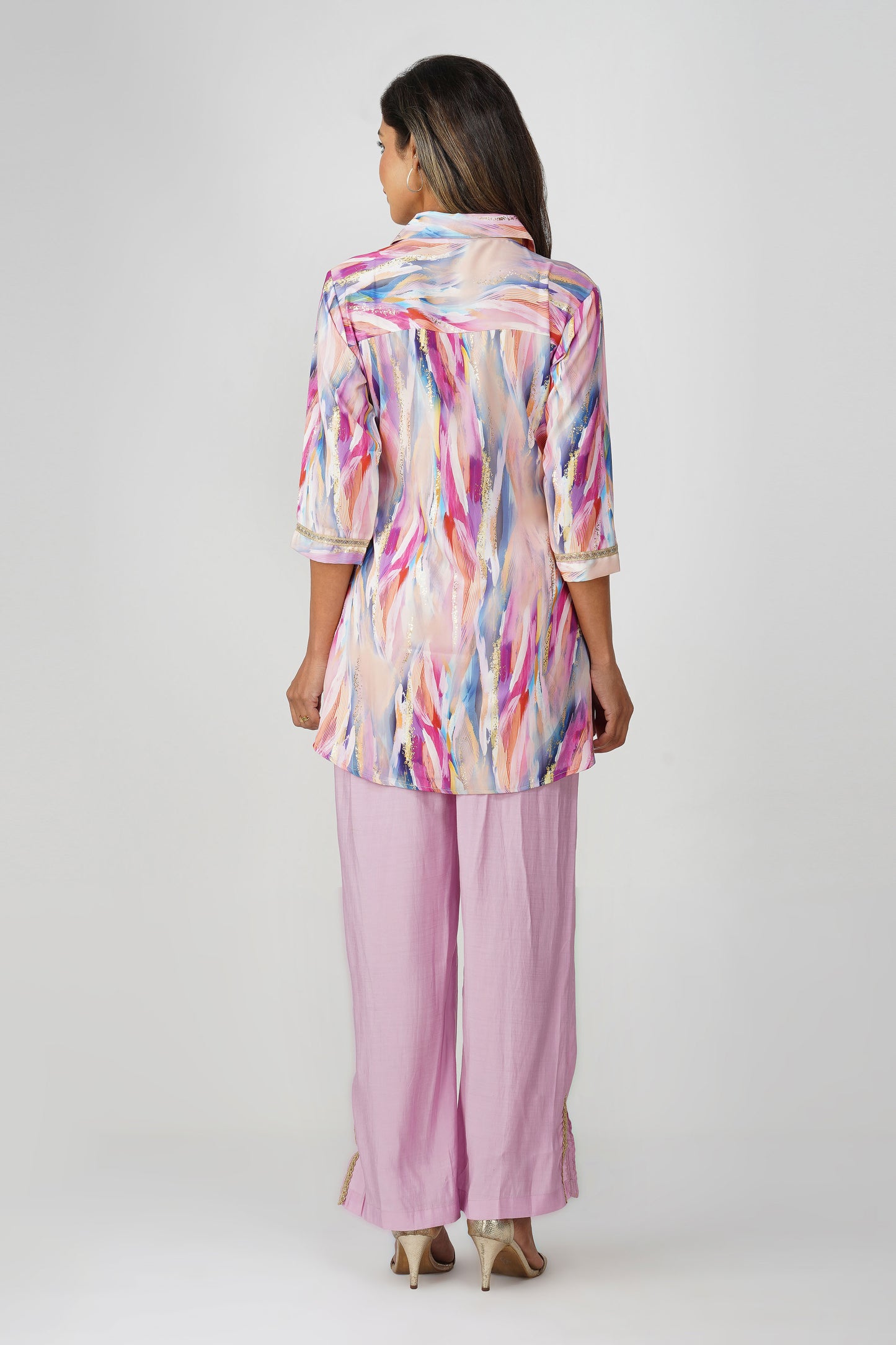 Paint Brush Satin Coord Set – Lavender Haze