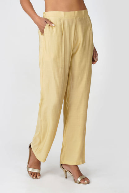 Maya Shiny Silk Coord Set – Navy Gold Bloom