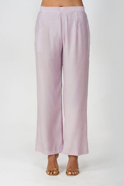 Taara Stripes Gold Lace Coord Set – Lilac