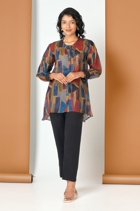 Swarovski Stone Printed Tunic with Pant Co-ords