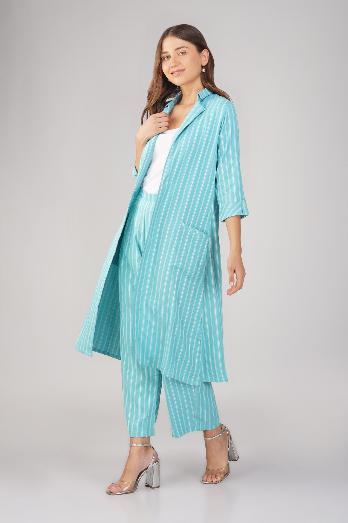 Raahi Jacket Co-ord - Sea Blue