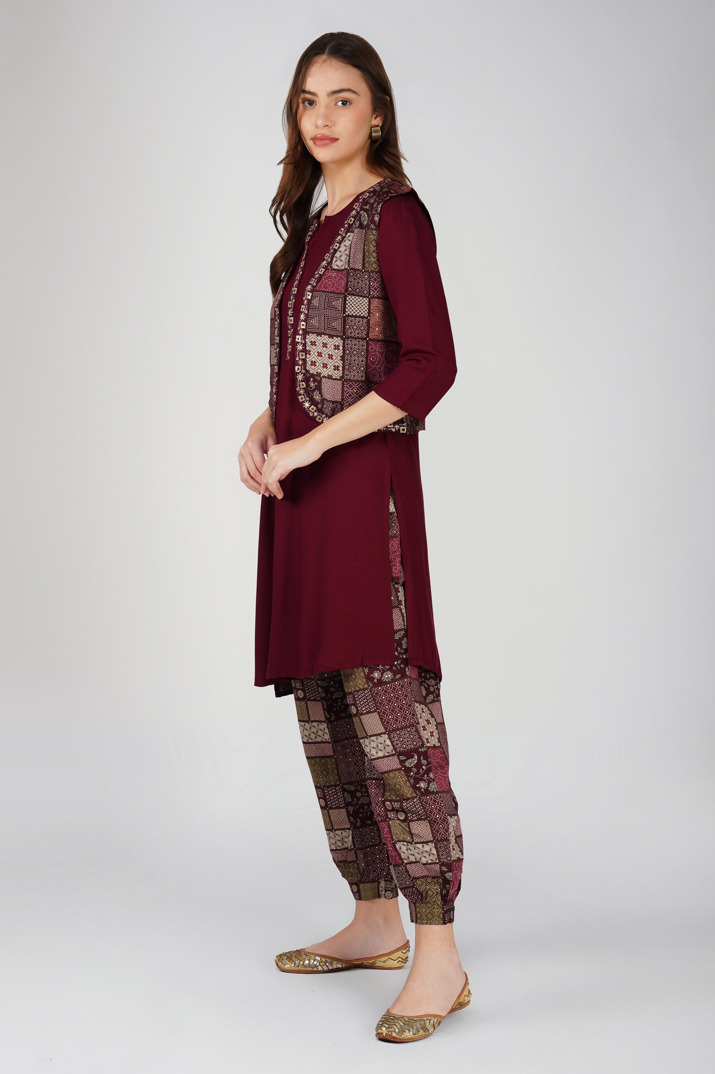 Afghan Vest Kurta Co-ord Set