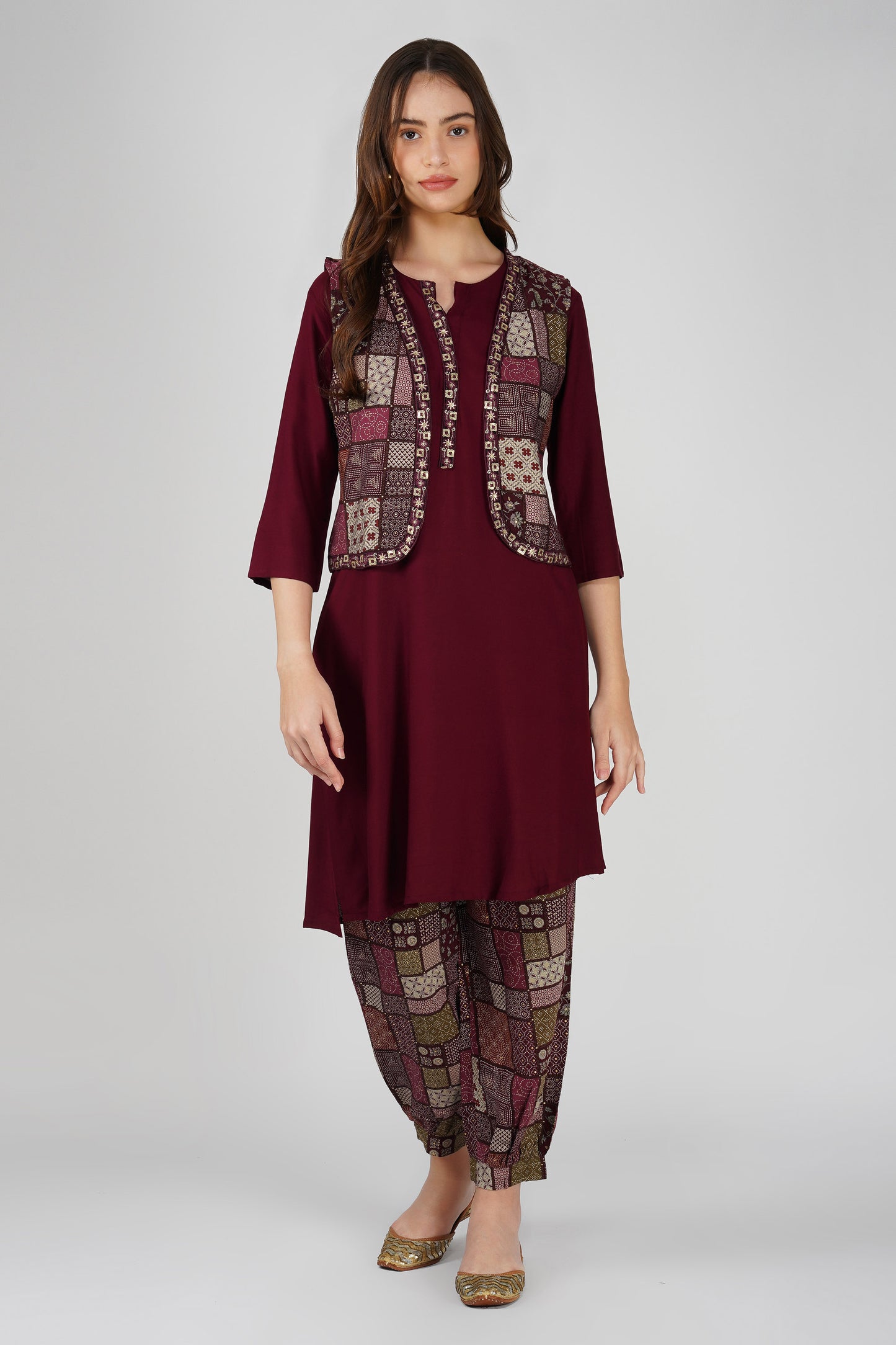 Afghan Vest Kurta Co-ord Set