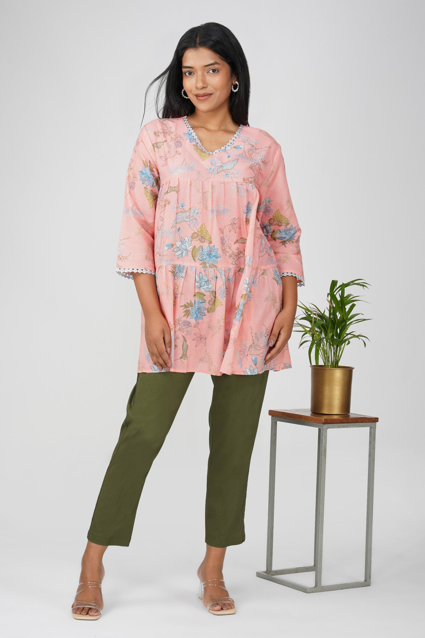 Dancing Peplum Printed Cotton Tunic Co-ords