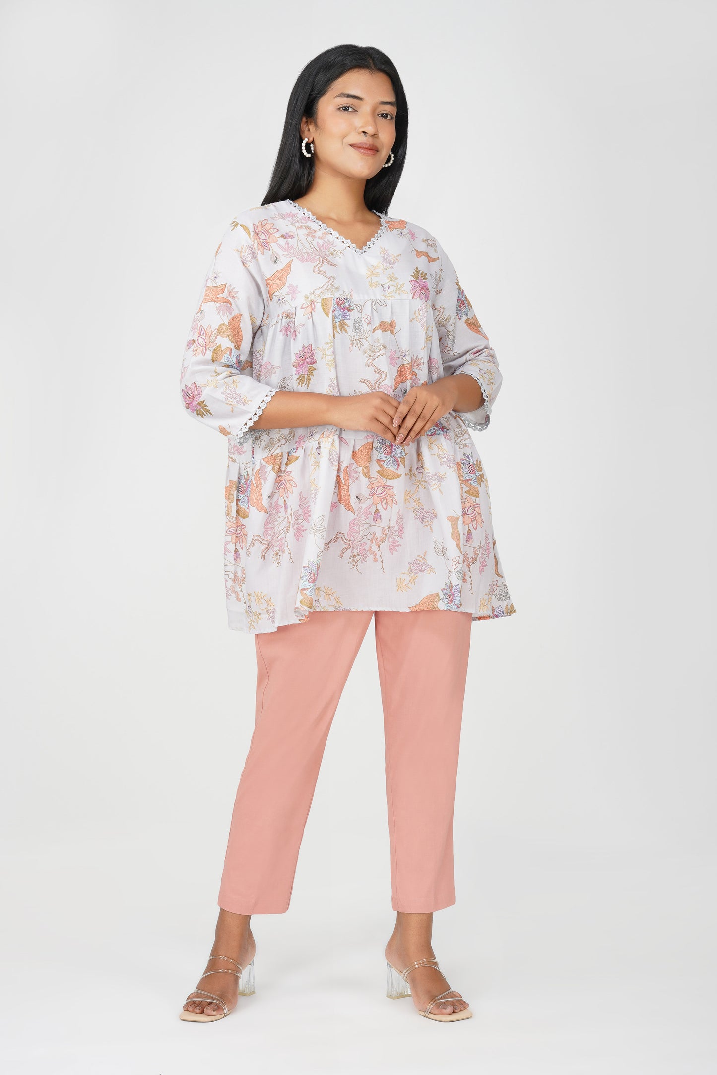 Dancing Peplum Printed Cotton Tunic Co-ords