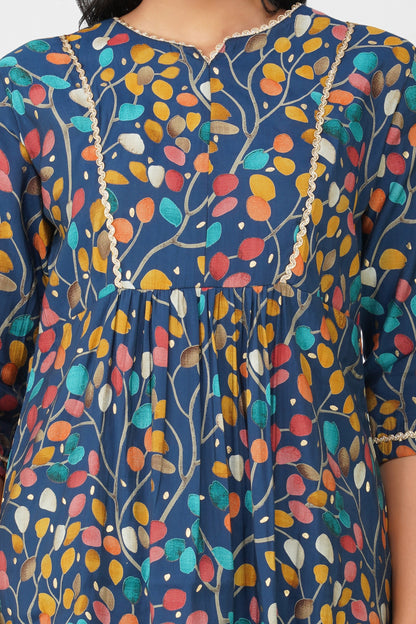 Riya Ethnic Top with Zari - Blue