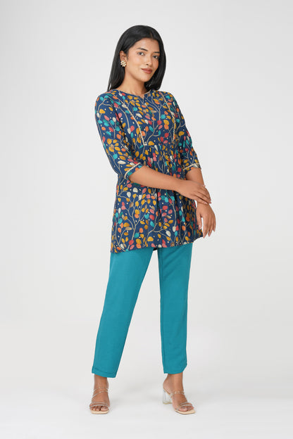 Riya Ethnic Top with Zari - Blue