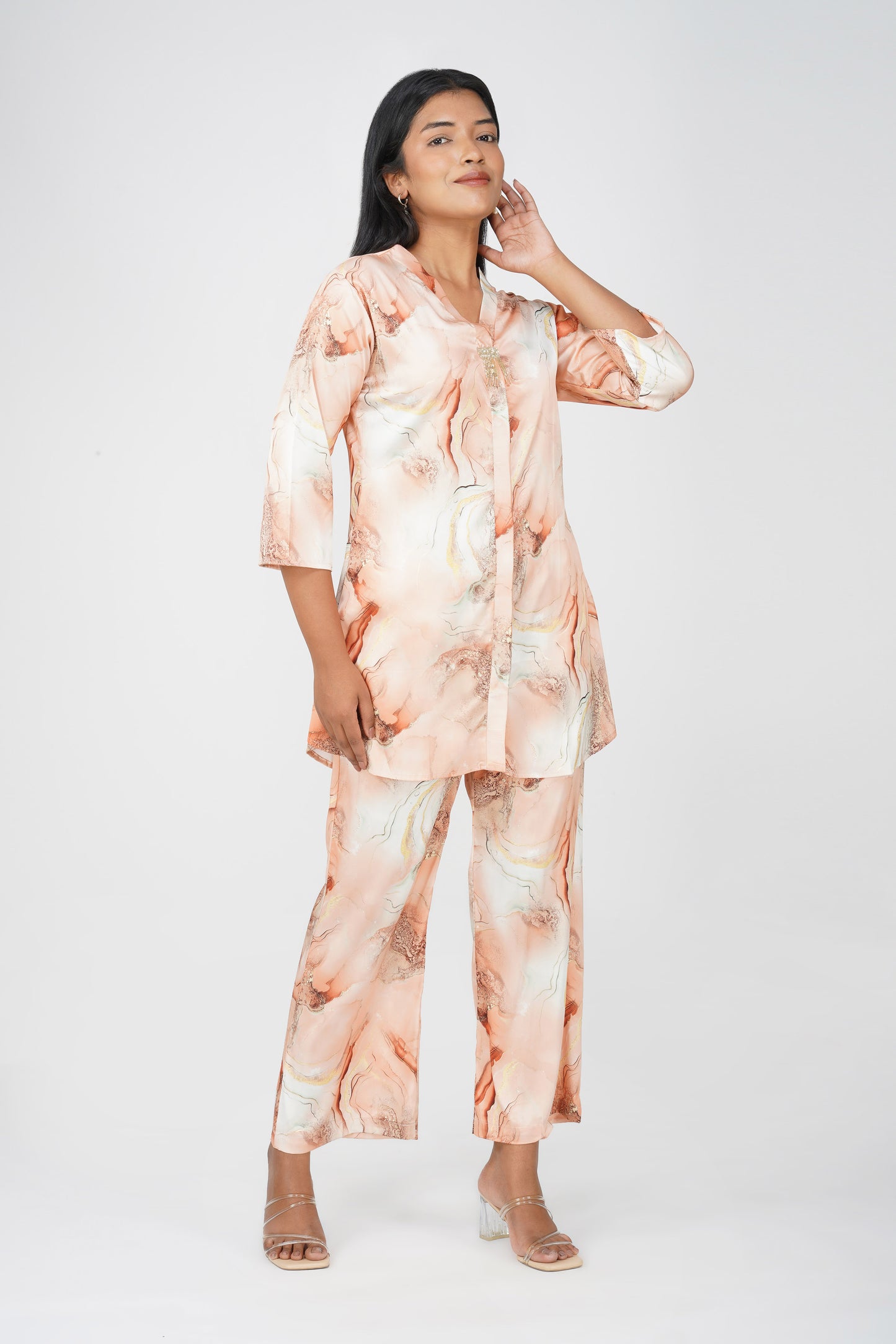 Marbling Handwork Latkan Co-ord Set