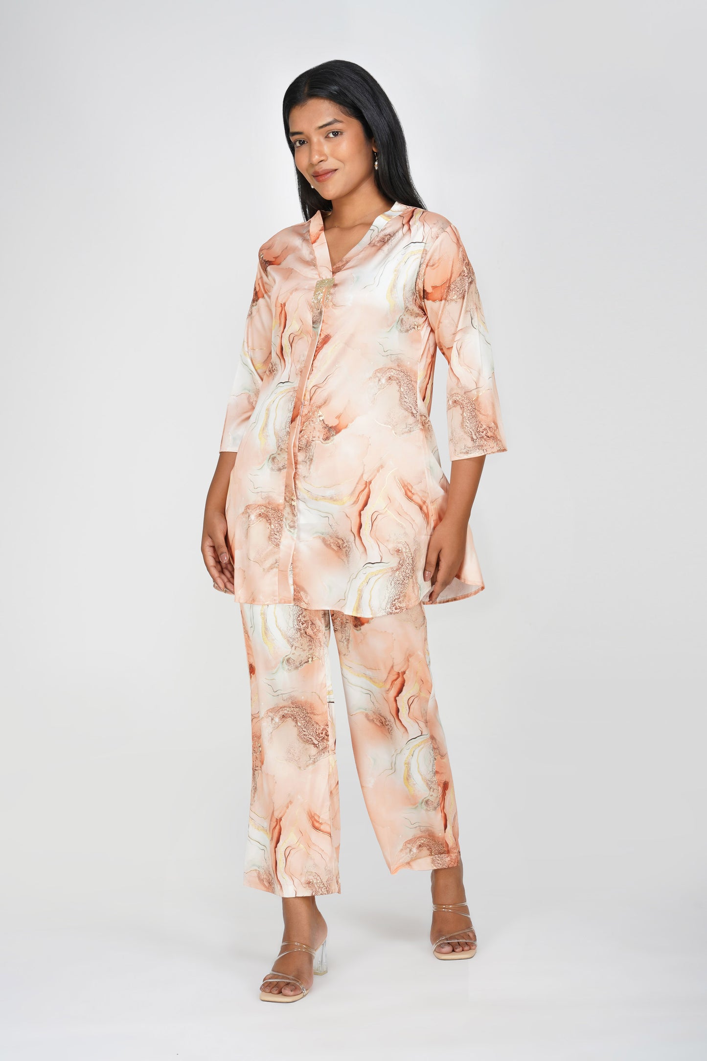 Marbling Handwork Latkan Co-ord Set