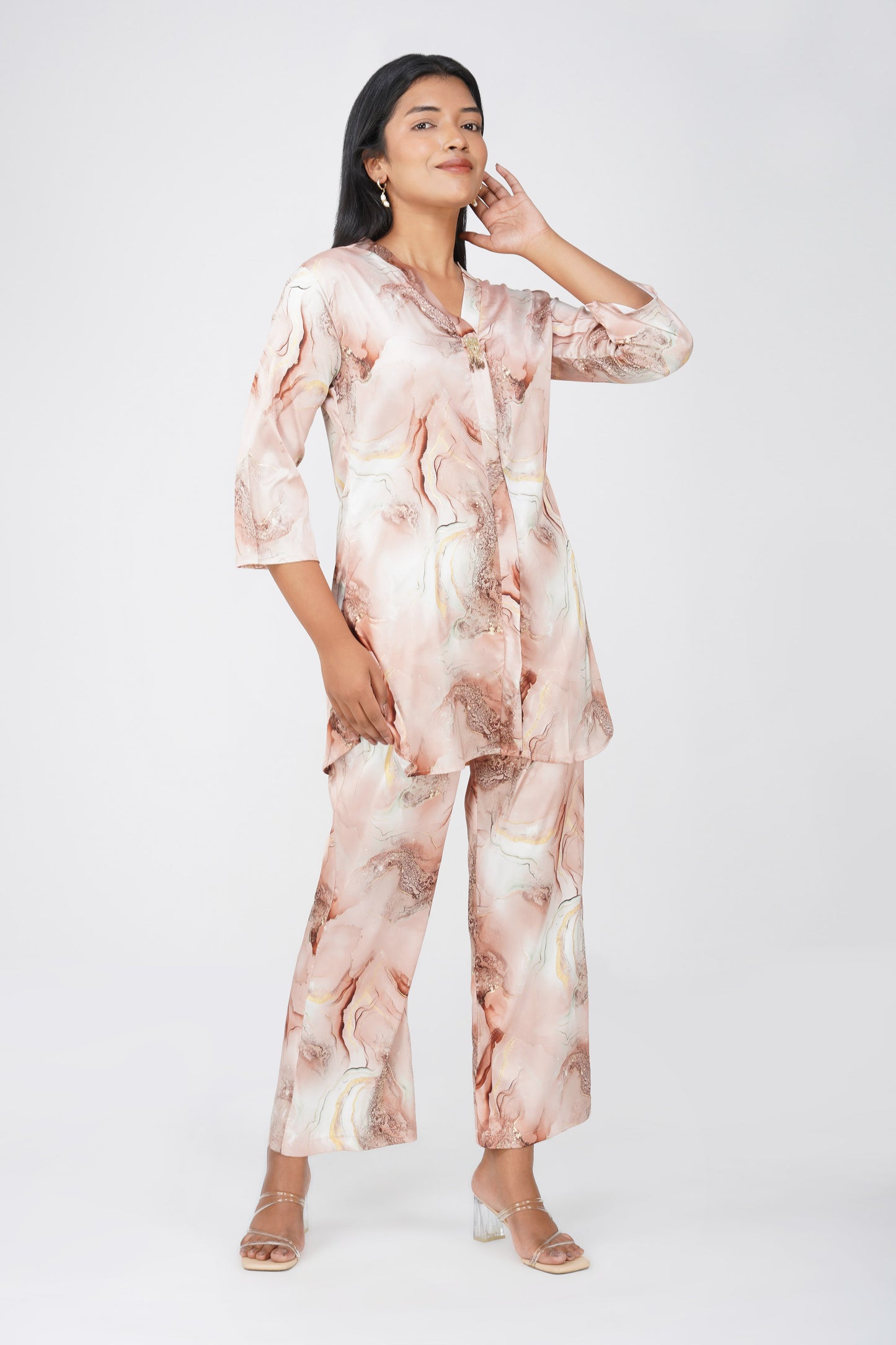 Marbling Handwork Latkan Co-ord Set