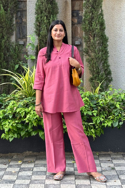 Sabr Everyday Kurta Set Onion Pink | Bindigasm