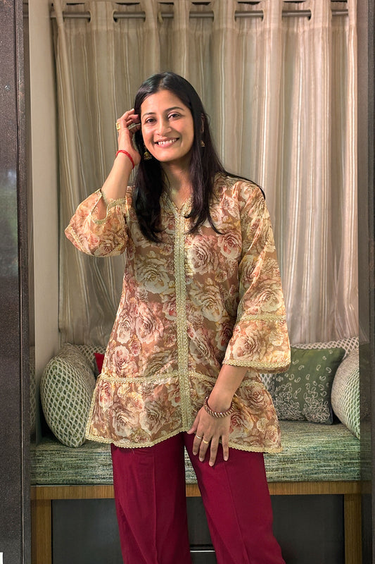 Shimmer Crush Floral Set of 3 – Vintage Rose & Wine