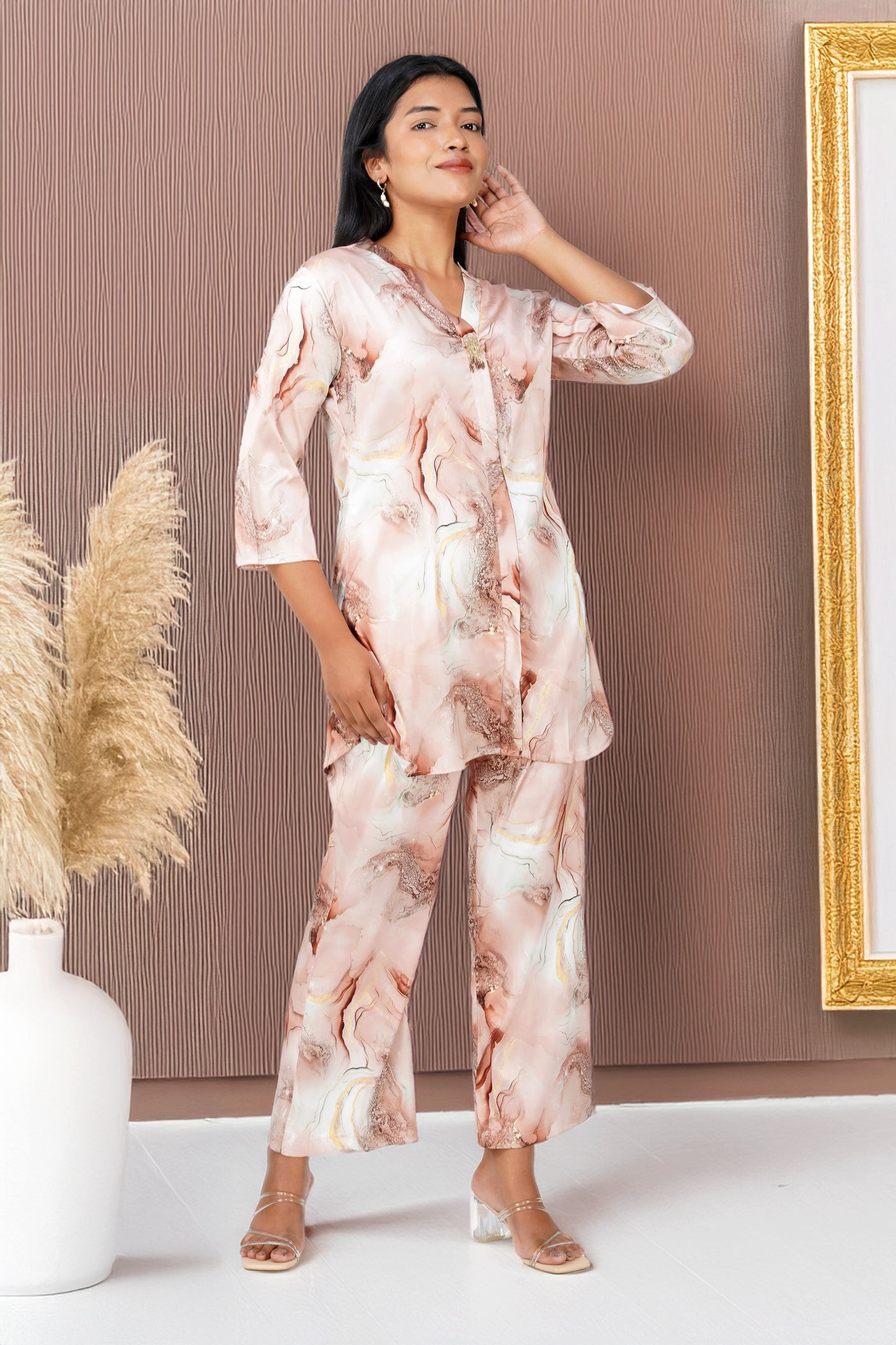 Marbling Handwork Latkan Co-ord Set