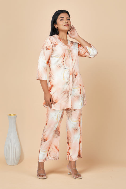 Marbling Handwork Latkan Co-ord Set