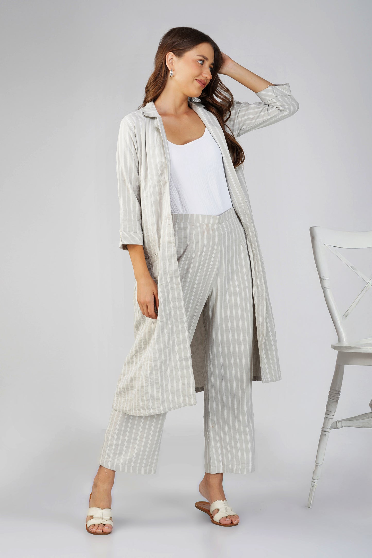 Raahi Jacket Co-ord - Grey