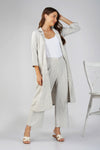 Raahi Light Grey Jacket Co-ord Set – 3-Piece with Spaghetti Top & Striped Flared Pants